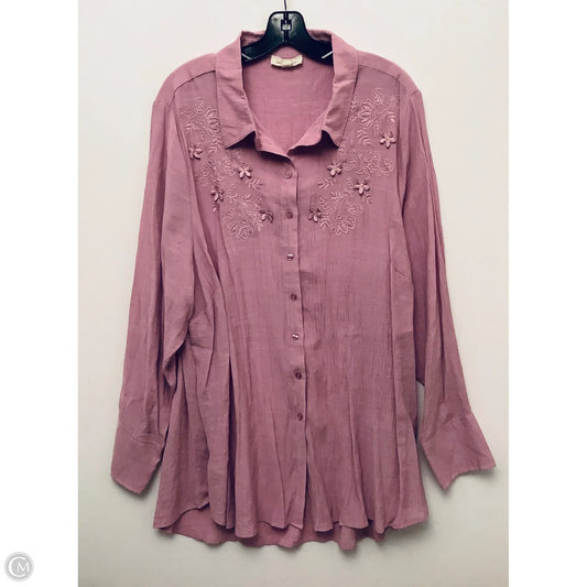 Top Long Sleeve By Clothes Mentor In Purple, Size: 3x