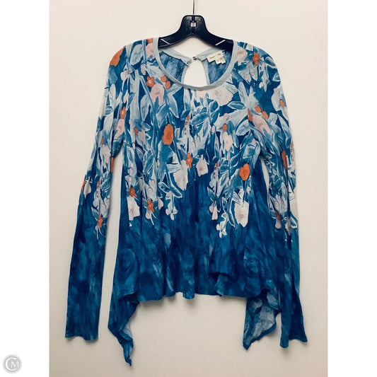 Top Long Sleeve By Meadow Rue In Blue, Size: S