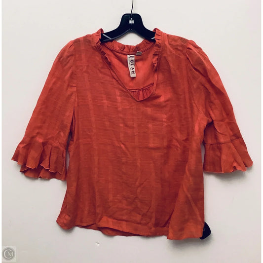 Top Short Sleeve By Dolan Left Coast In Orange, Size: S