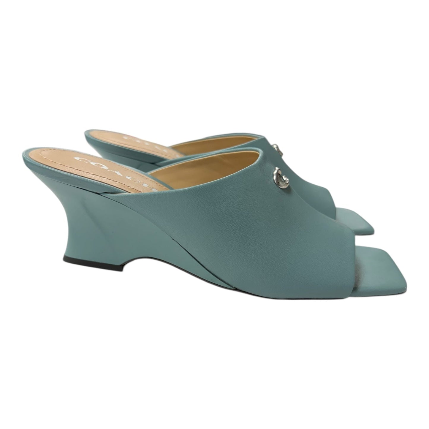 Sandals Designer By Coach In Aqua, Size:8