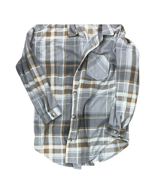 Jacket Shirt By Maurices In Grey, Size:M