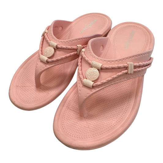 Sandals Flip Flops By Minnetonka In Pink, Size:8