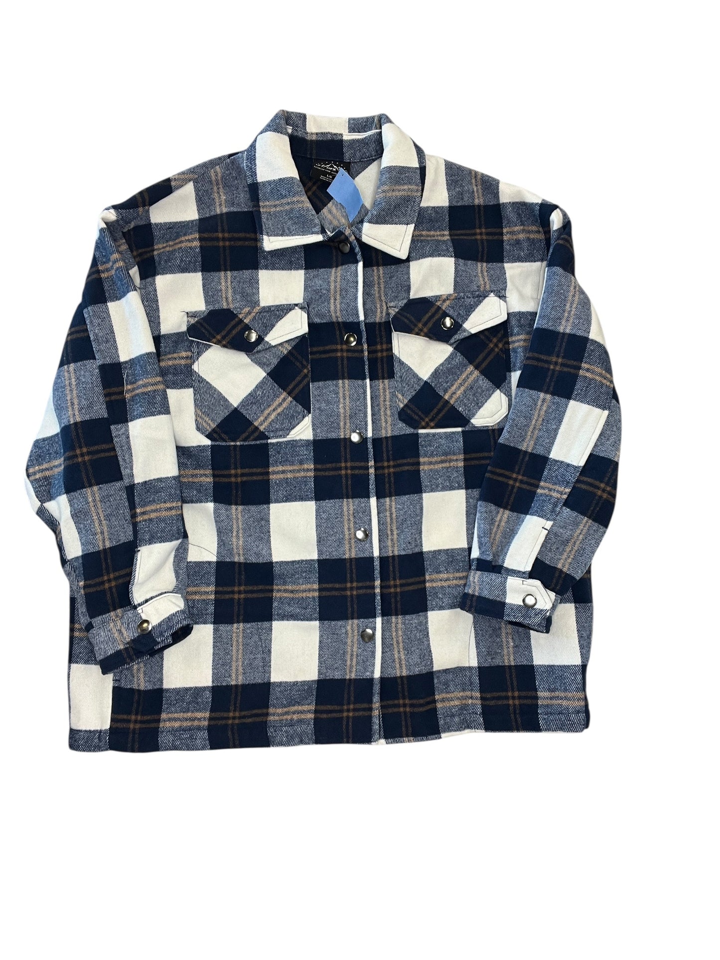Jacket Shirt By Hfx In Plaid Pattern, Size:L