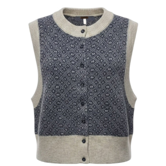 Vest Sweater By Free People In Blue & Grey, Size: Xs