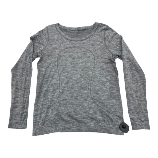 Athletic Top Ls Collar By Lululemon In Grey, Size:M
