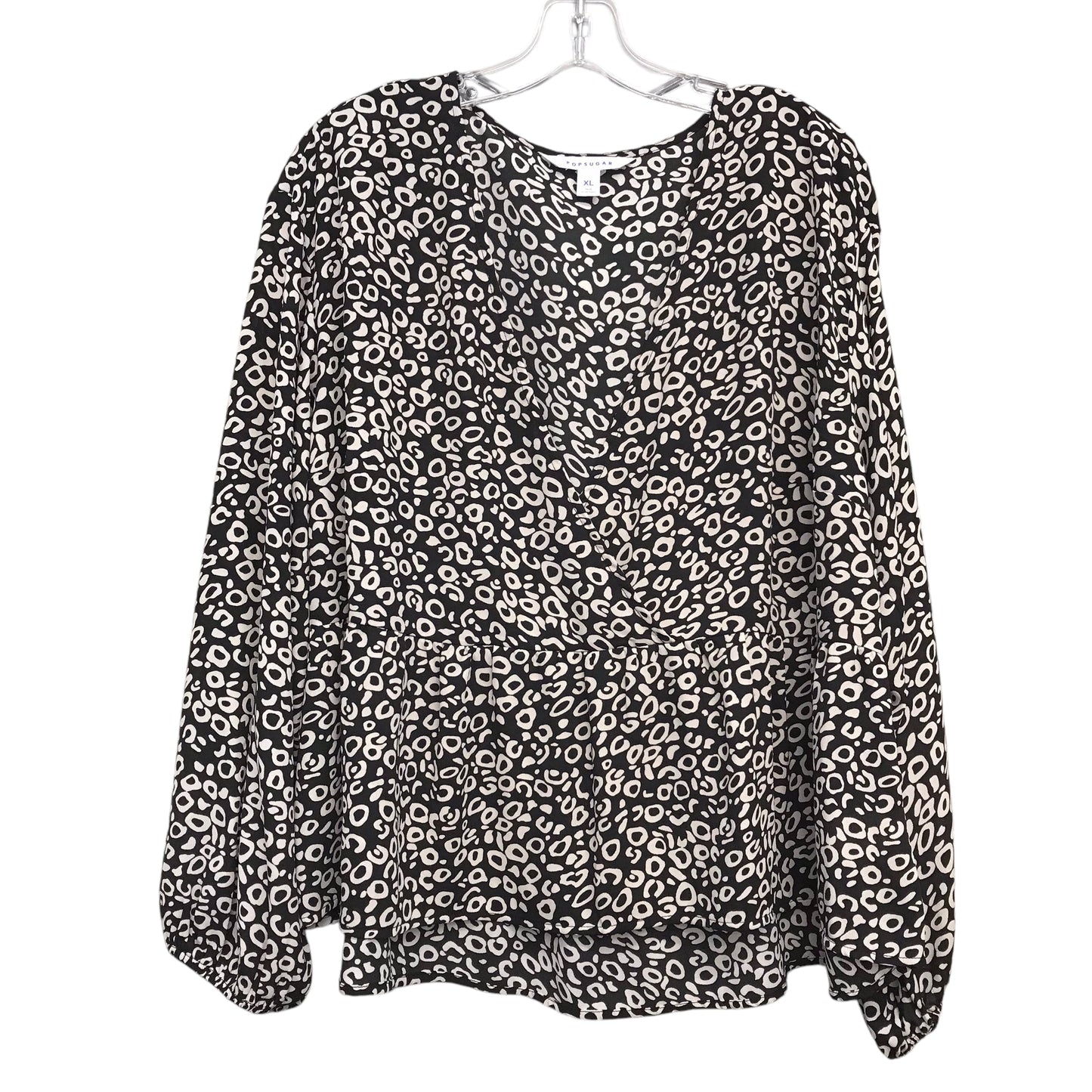 Top Ls By PopSugar In Black & Cream, Size:Xl