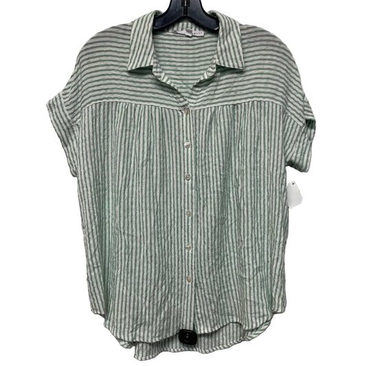 Top Short Sleeve By Jane And Delancey In Green & White, Size: S