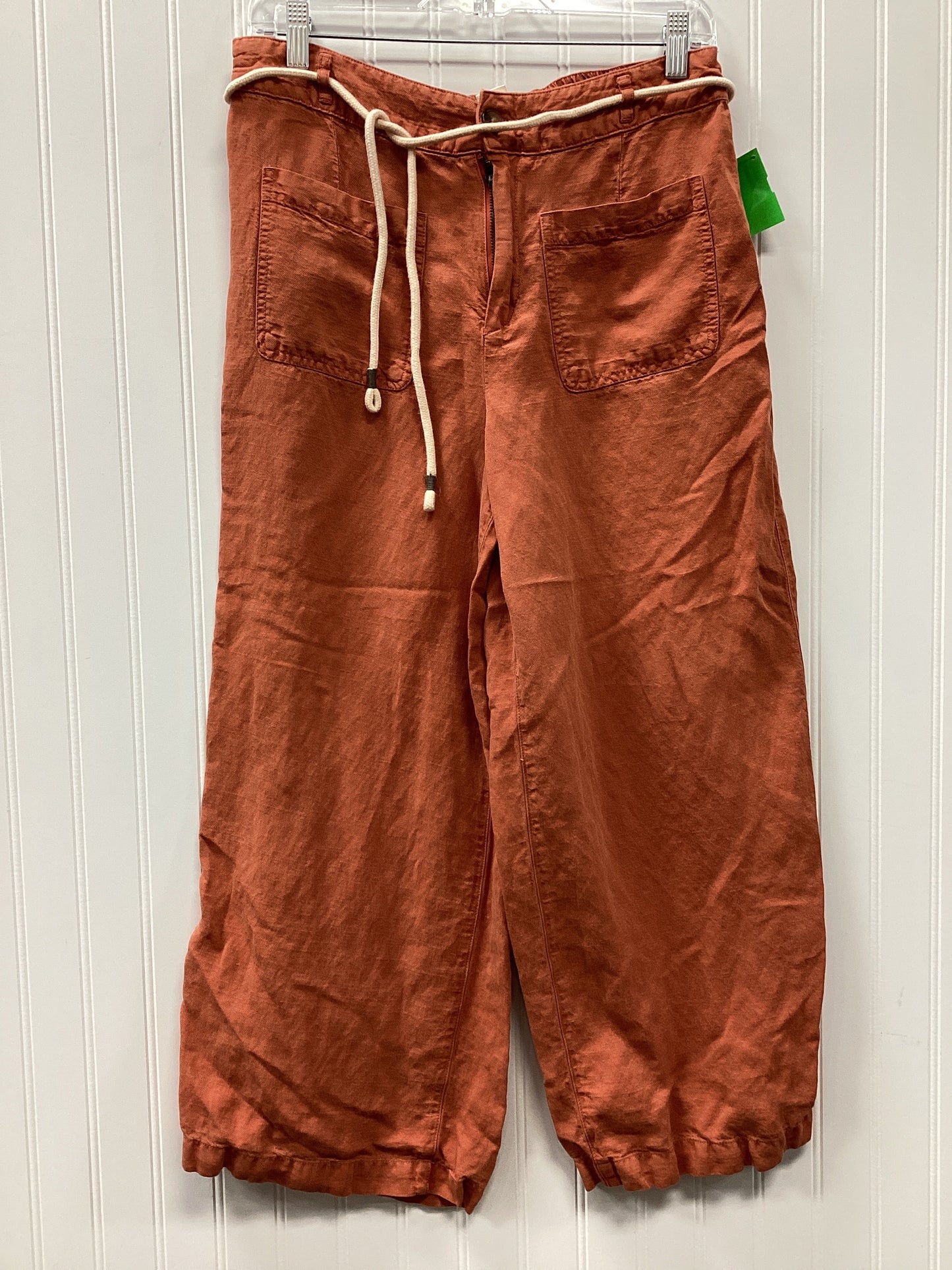 Pants Linen By C And C In Orange, Size:10