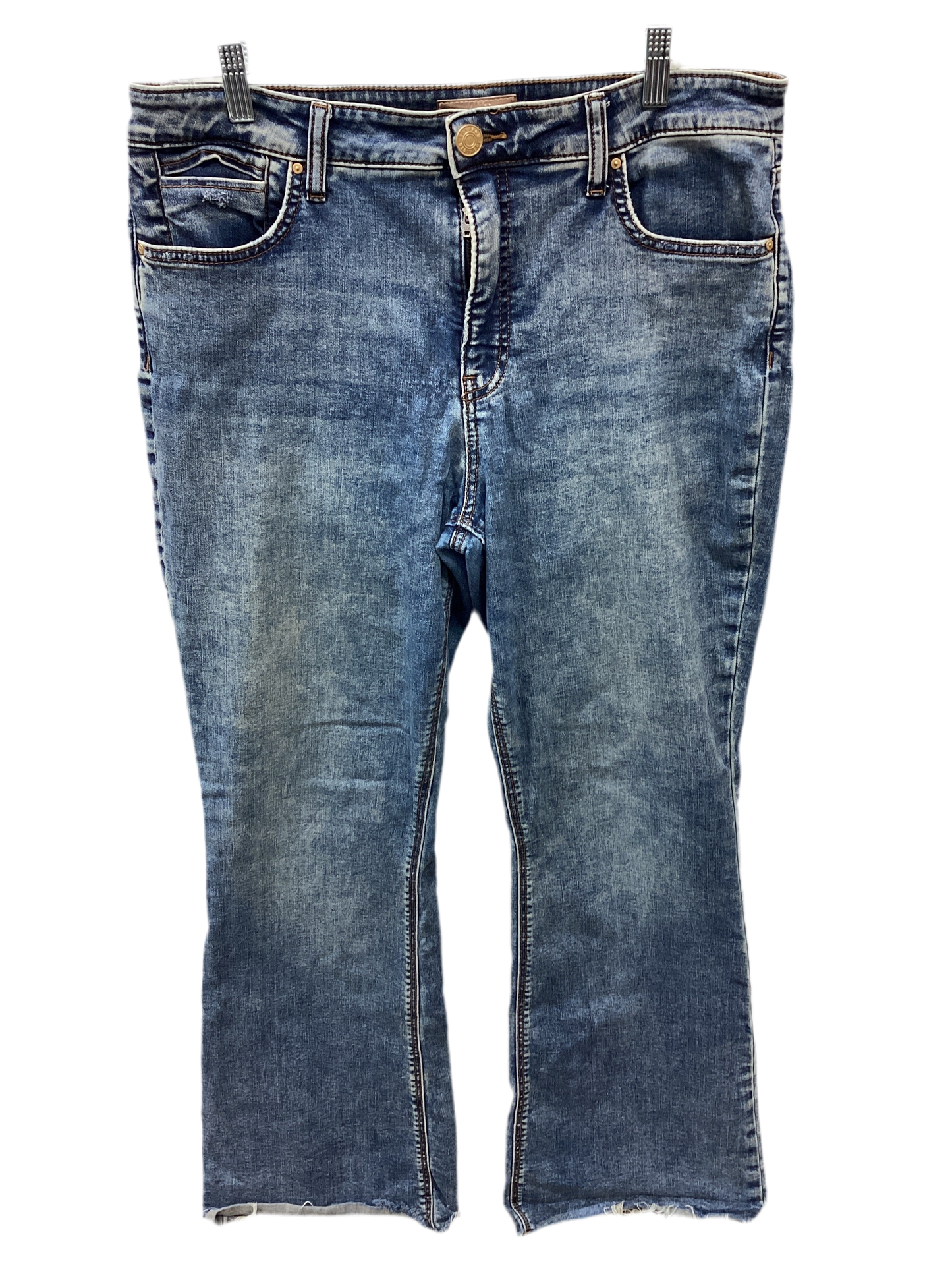 Jeans Flared By Kut In Blue Denim, Size:12