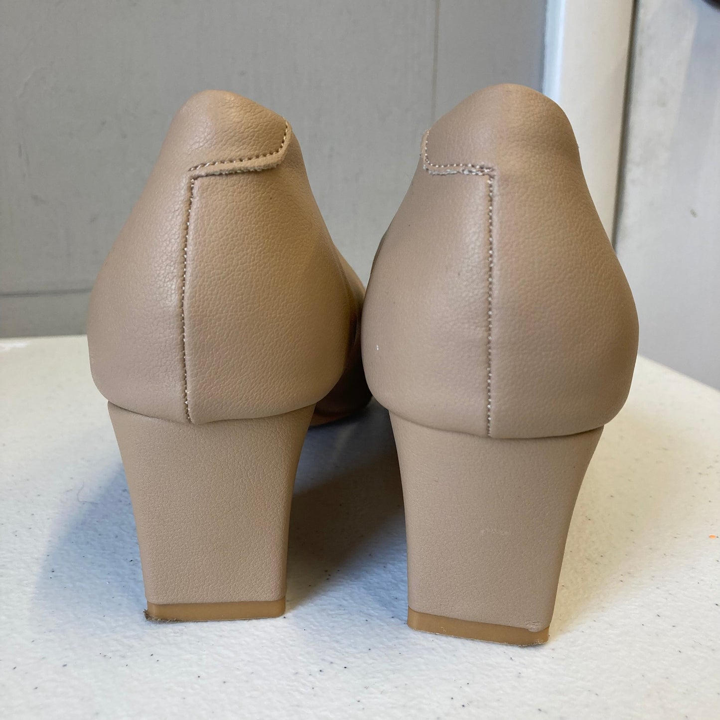 Shoes Heels Block By In Tan, Size:11