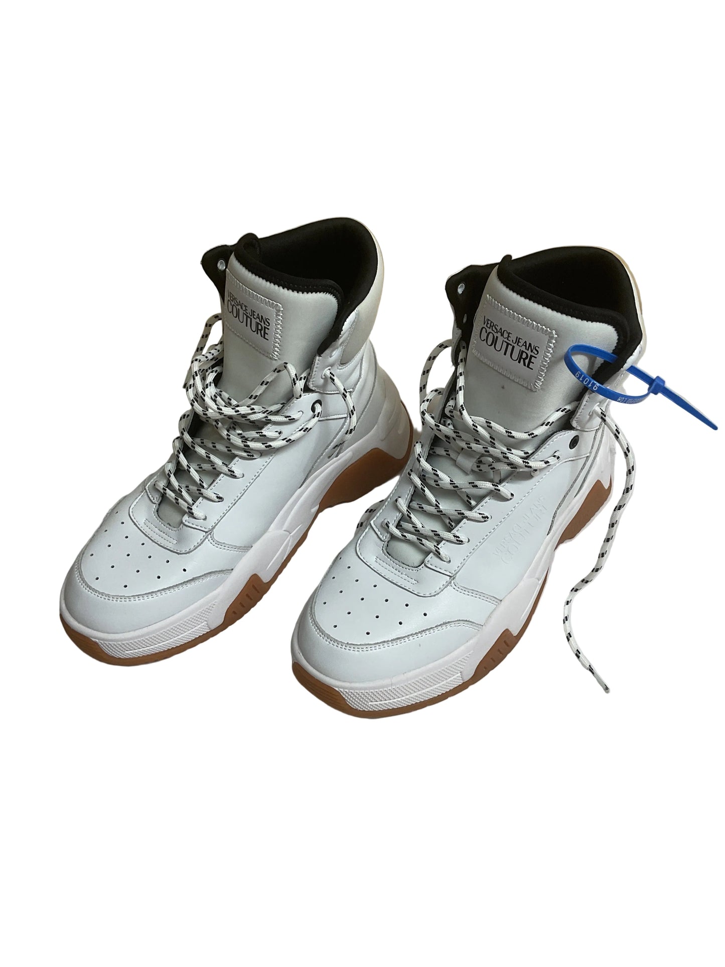 Shoes Luxury Designer By Versace In White, Size:10.5