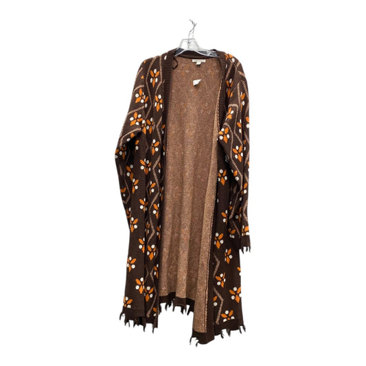 Sweater Cardigan By Cato In Brown, Size:3X