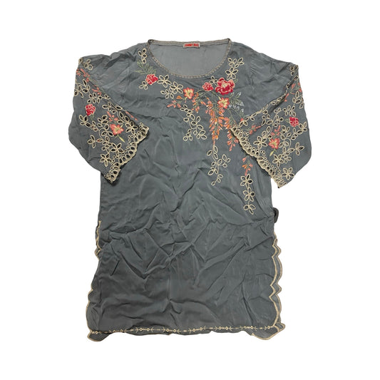 Tunic Designer By Johnny Was In Grey, Size:S