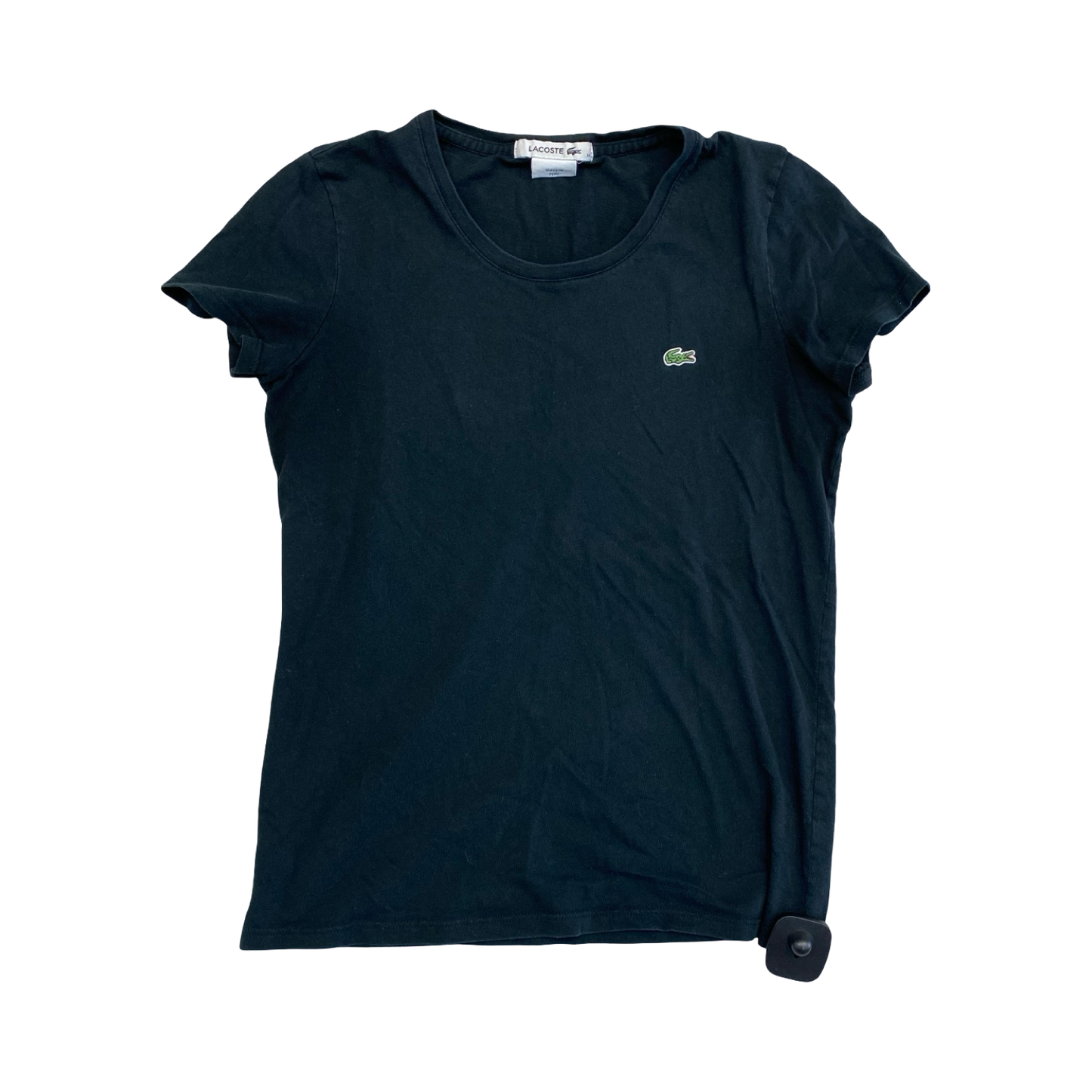 Top Ss By Lacoste In Black, Size:Xs