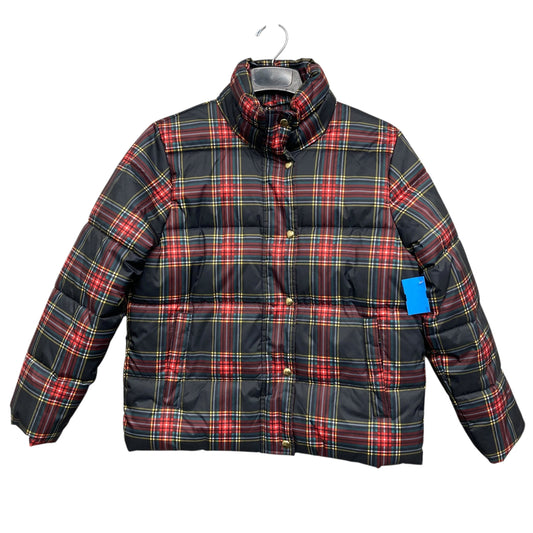 Coat Puffer & Quilted By J. Crew In Plaid Pattern, Size:S