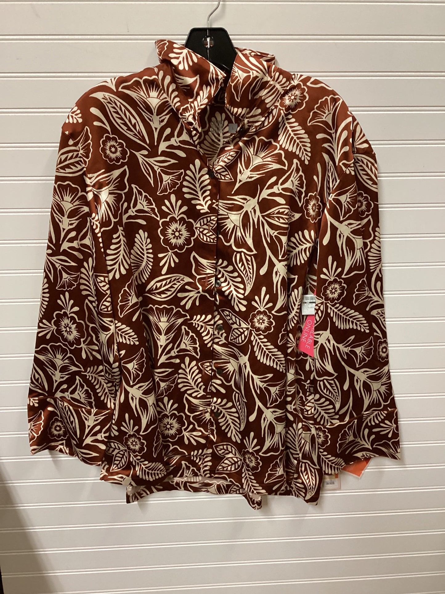Blouse Ls By Cmc In Brown, Size:L