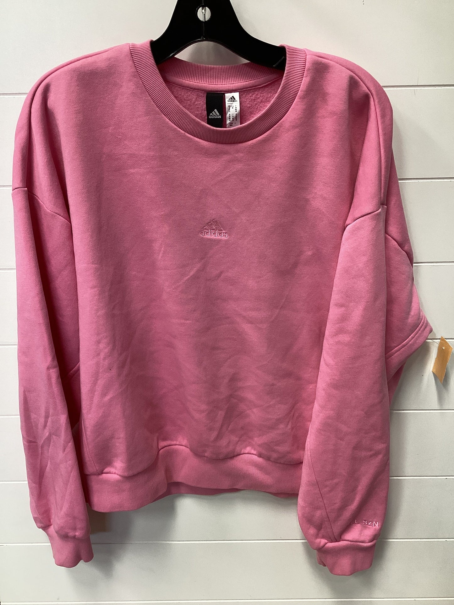 Athletic Sweatshirt Crewneck By Adidas In Pink, Size:M