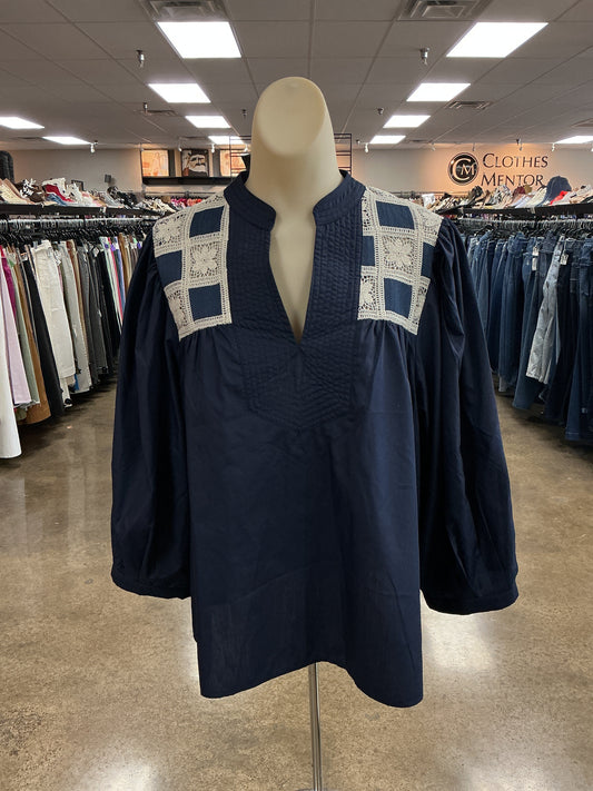 Top Ls By Entro In Navy, Size:M