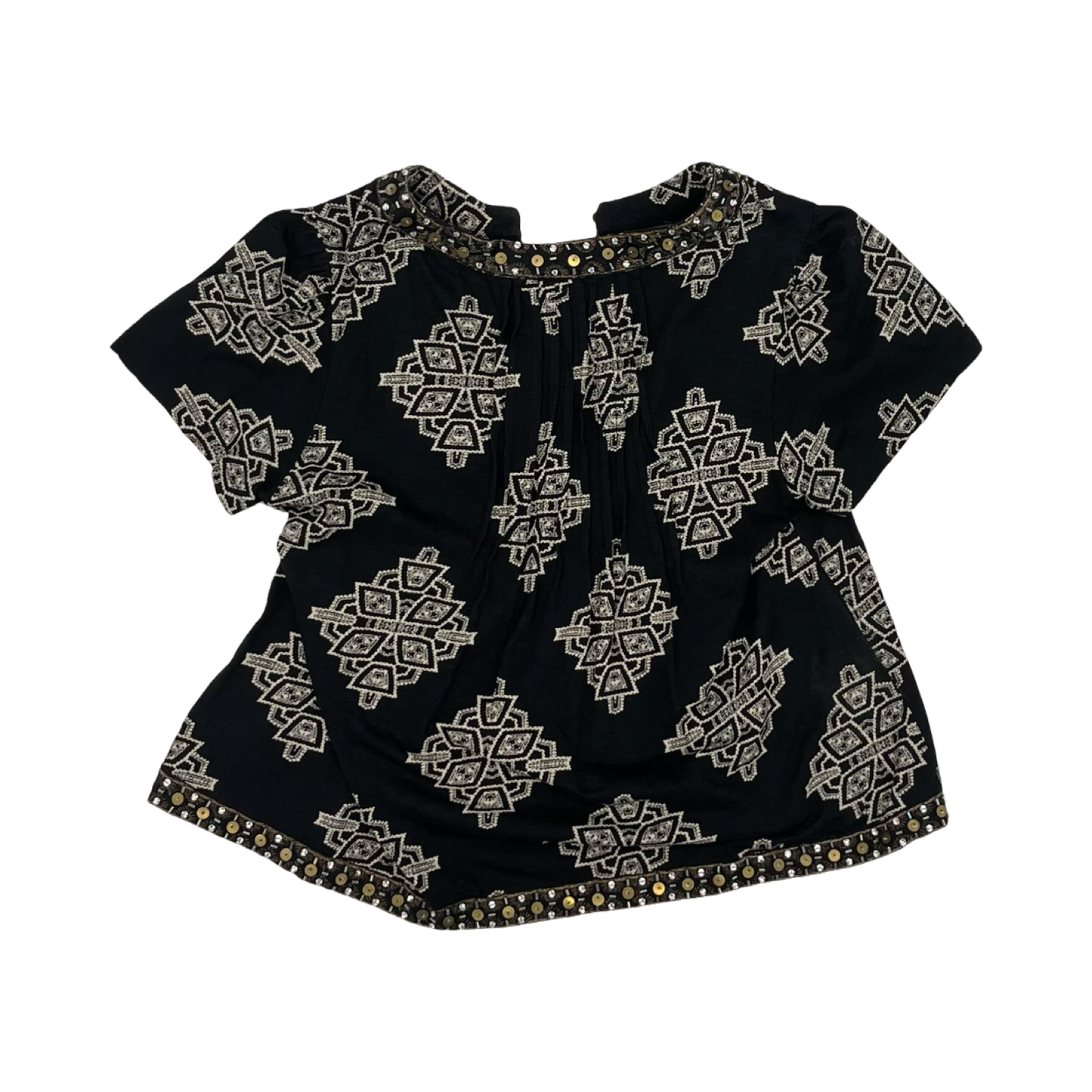 Blouse Ss By Akemi And Kin In Black & Cream, Size:M