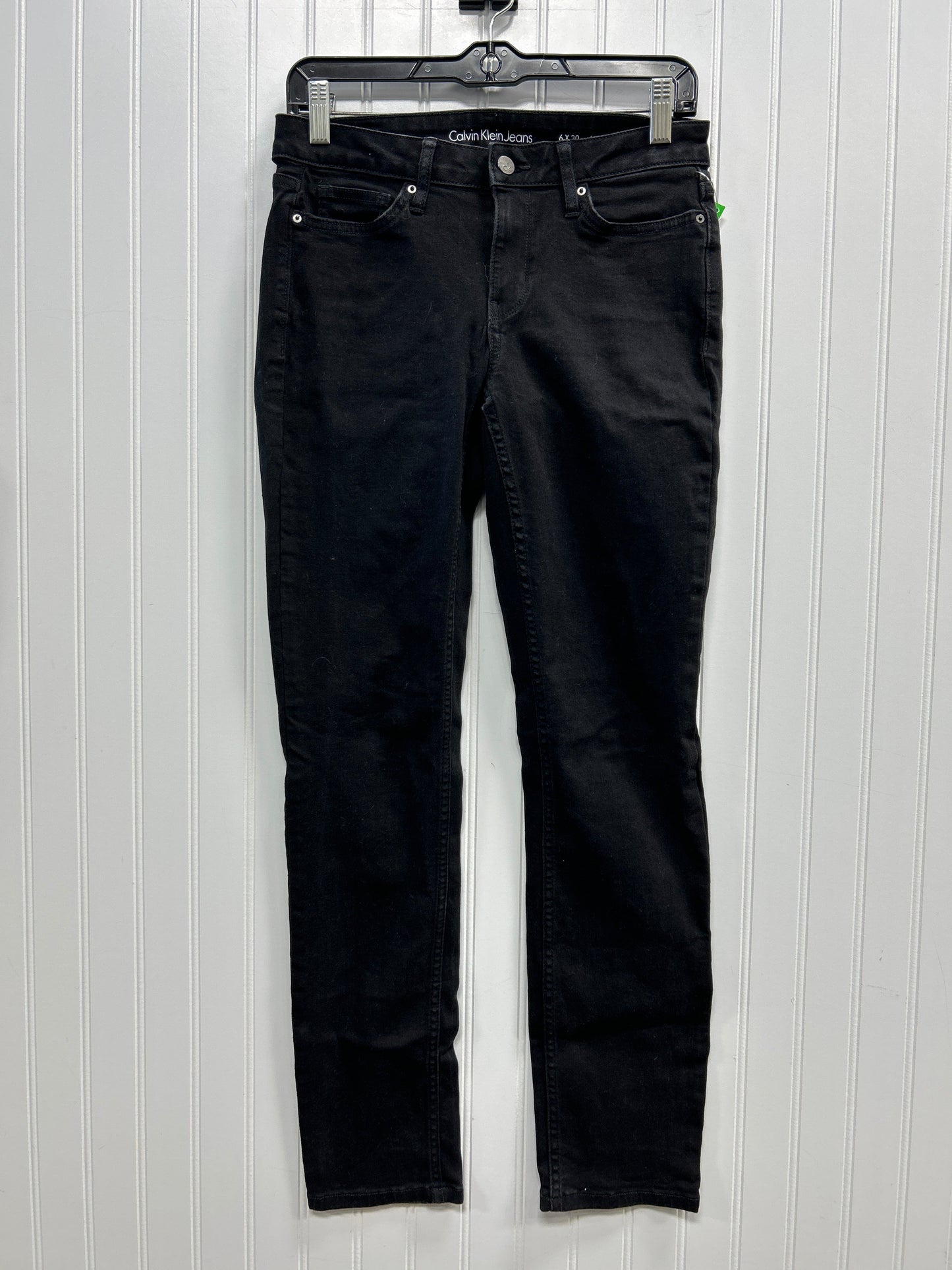 Jeans Skinny By Calvin Klein In Black Denim, Size:6