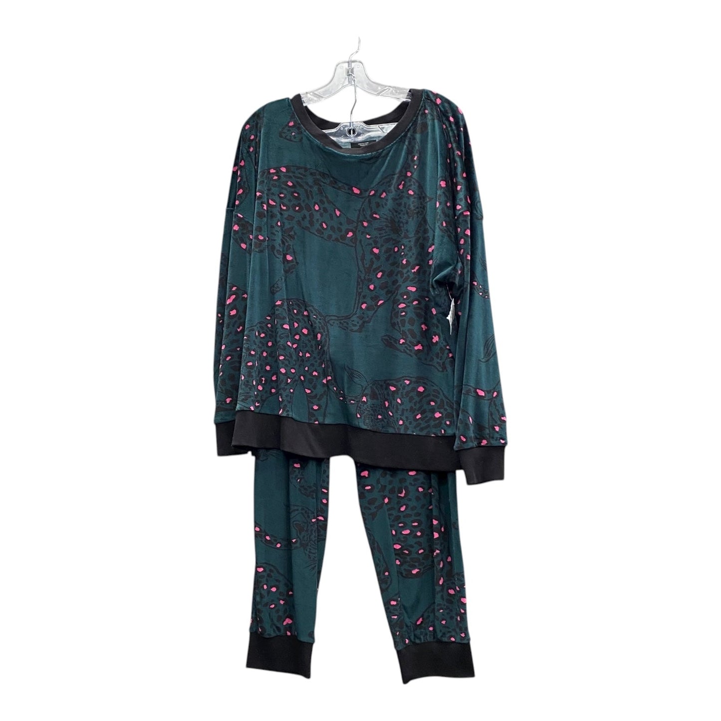 Top 2Pc Ls By Simply Vera In Green, Size:1X