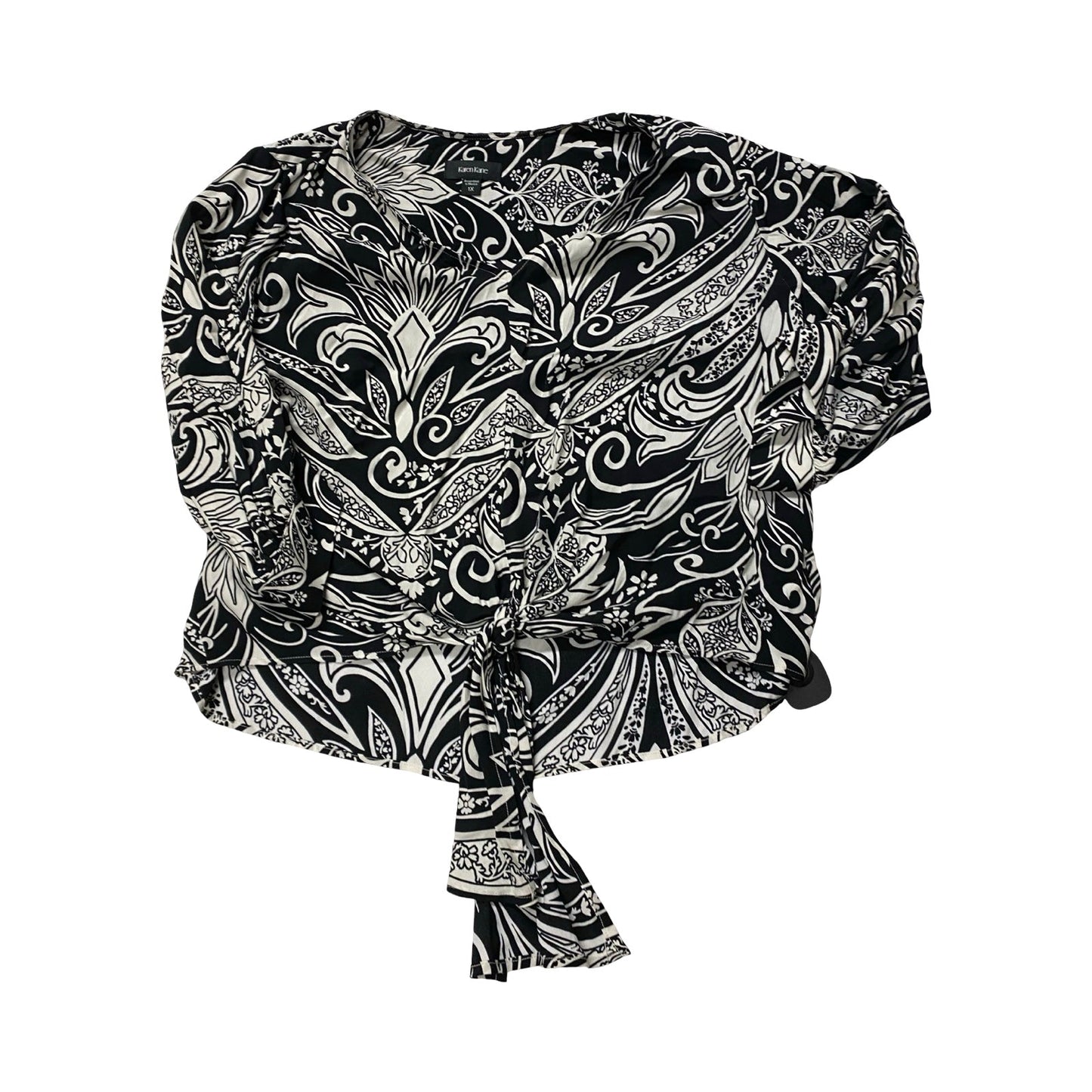 Top Ls By Karen Kane In Black & White, Size:1X