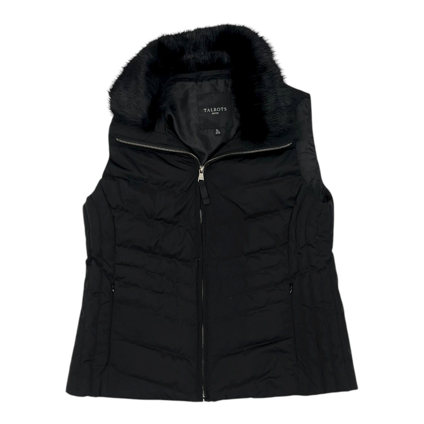 Vest Puffer & Quilted By Talbots In Black, Size:Mp