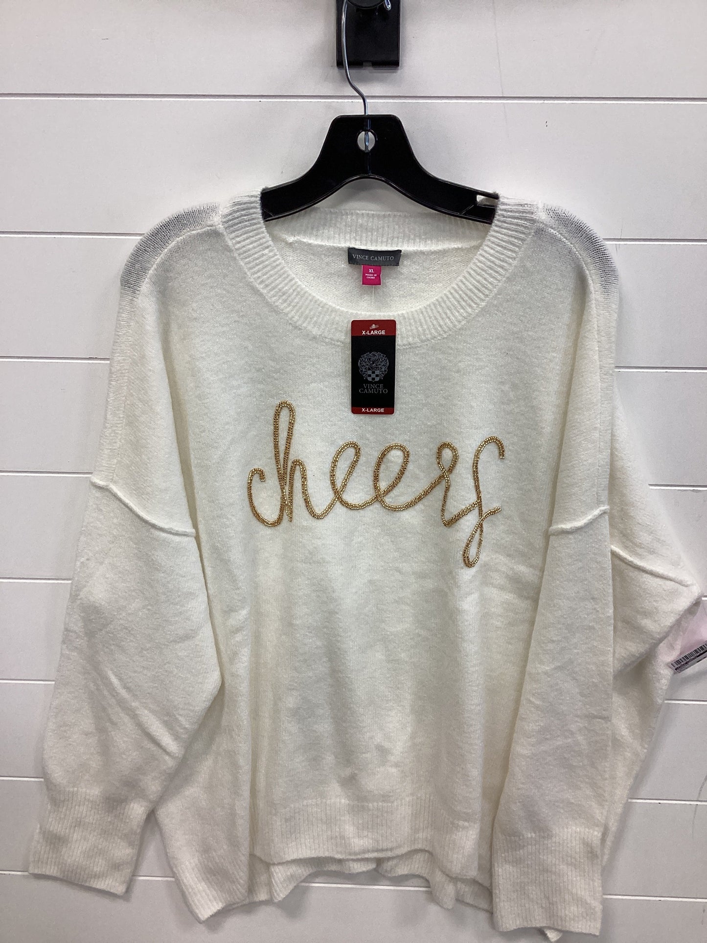 Sweater By Vince Camuto In White, Size:Xl