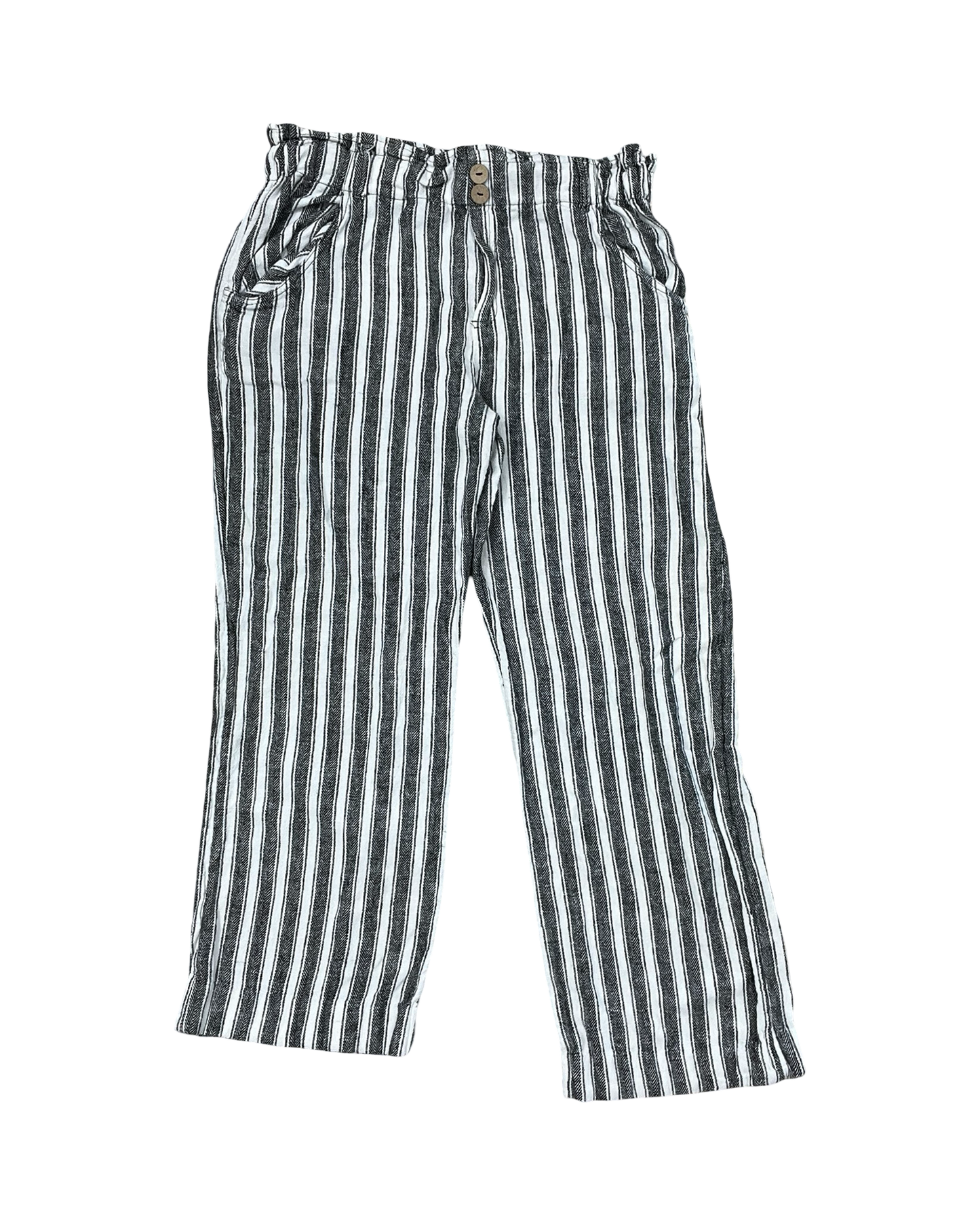 Pants Linen By Belle Du Jour In Black & White, Size:L