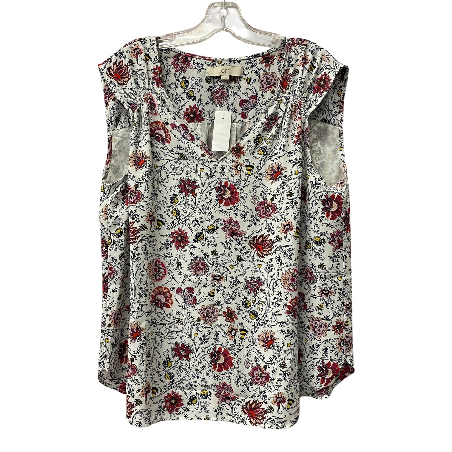 Top Sleeveless By Loft In White, Size:L