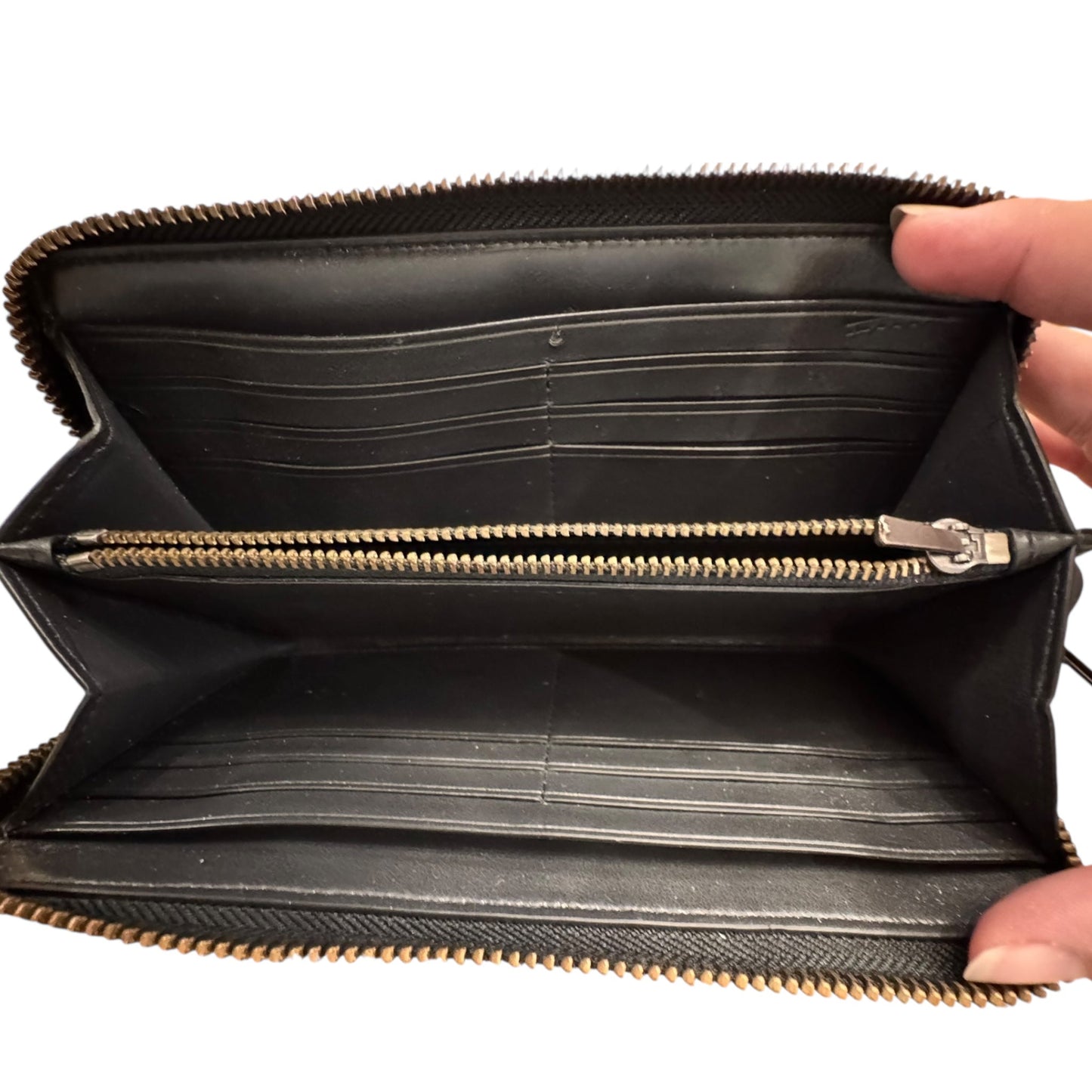 Wallet Designer By Coach In Black & Grey, Size:Large