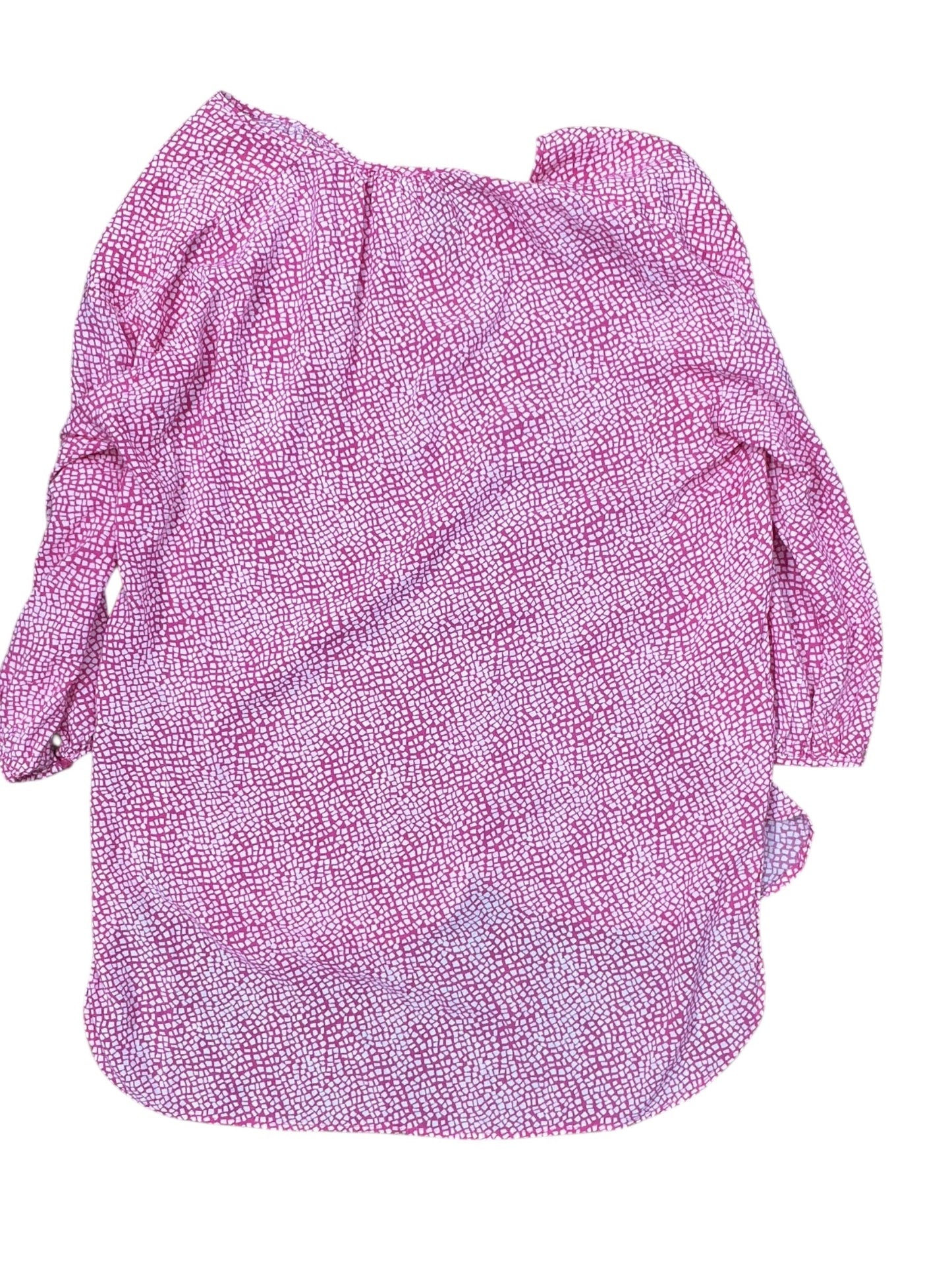 Top 3/4 Sleeve By Stylus In Pink & White, Size:M