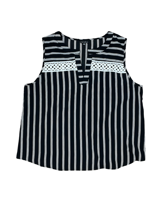 Top Sleeveless By Clothes Mentor In Black & Cream, Size:Xl