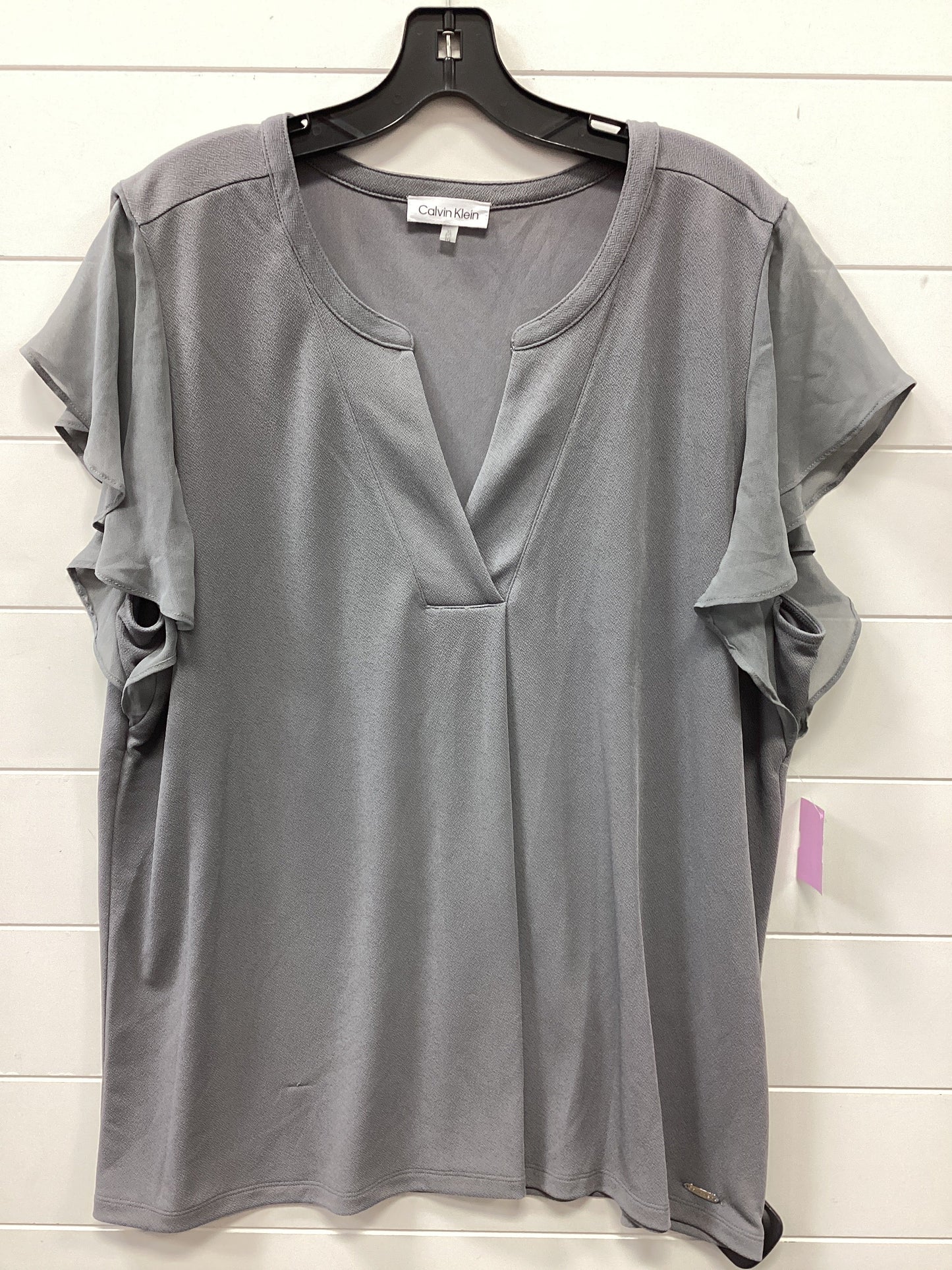 Top Ss By Calvin Klein In Grey, Size:Xl