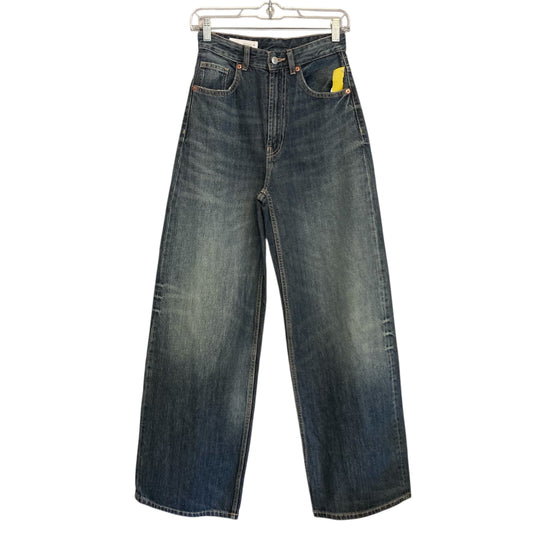 Jeans Wide Leg By Zara In Blue Denim, Size:2