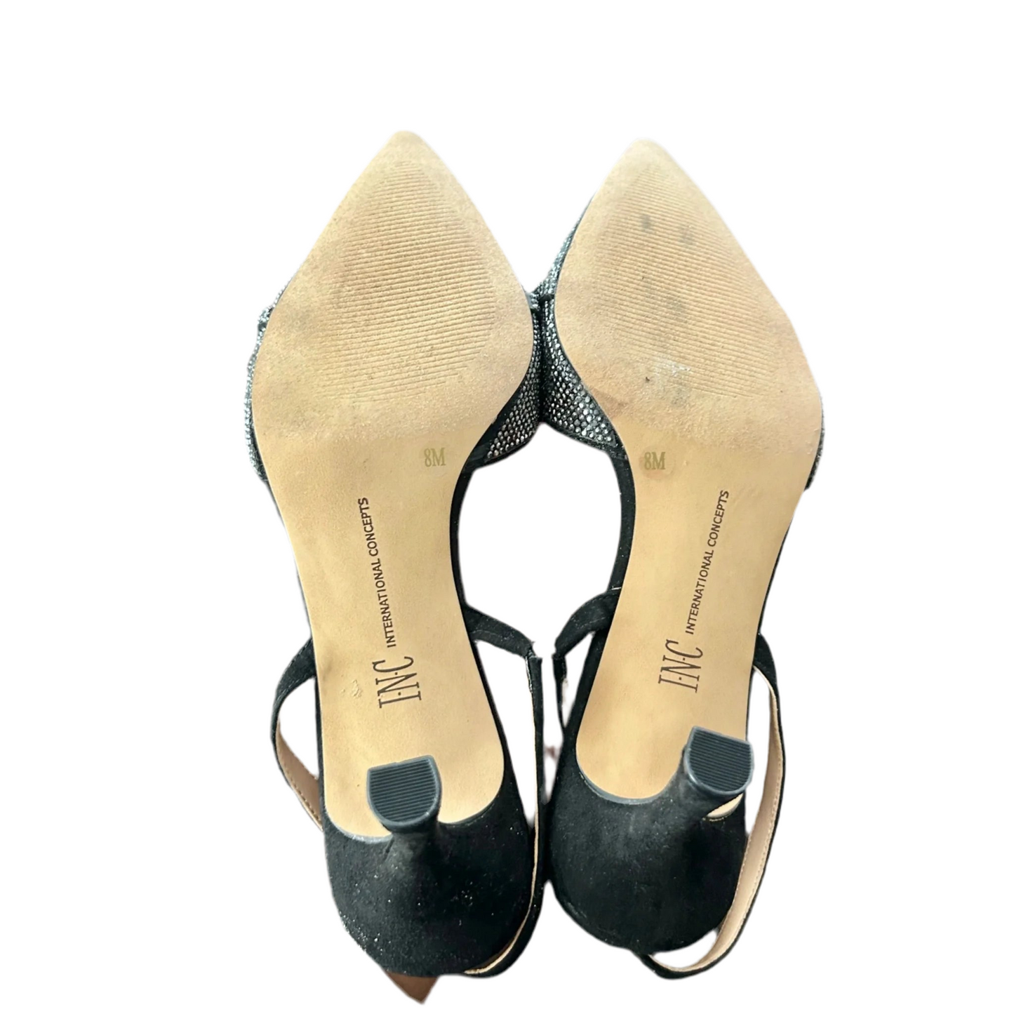 Shoes Heels Kitten By Inc In Black & Silver, Size: 8