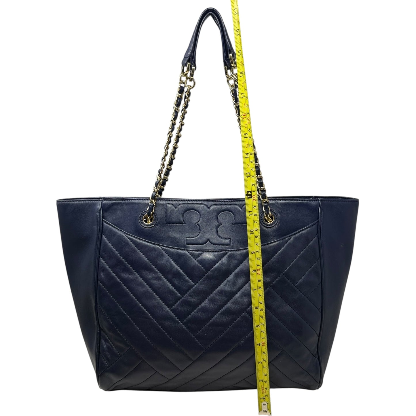 Alexa Flat Quilted Soft Leather Tote Designer By Tory Burch, Size: Large