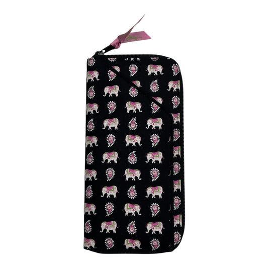 Wallet By Vera Bradley In Black & Pink, Size:Large