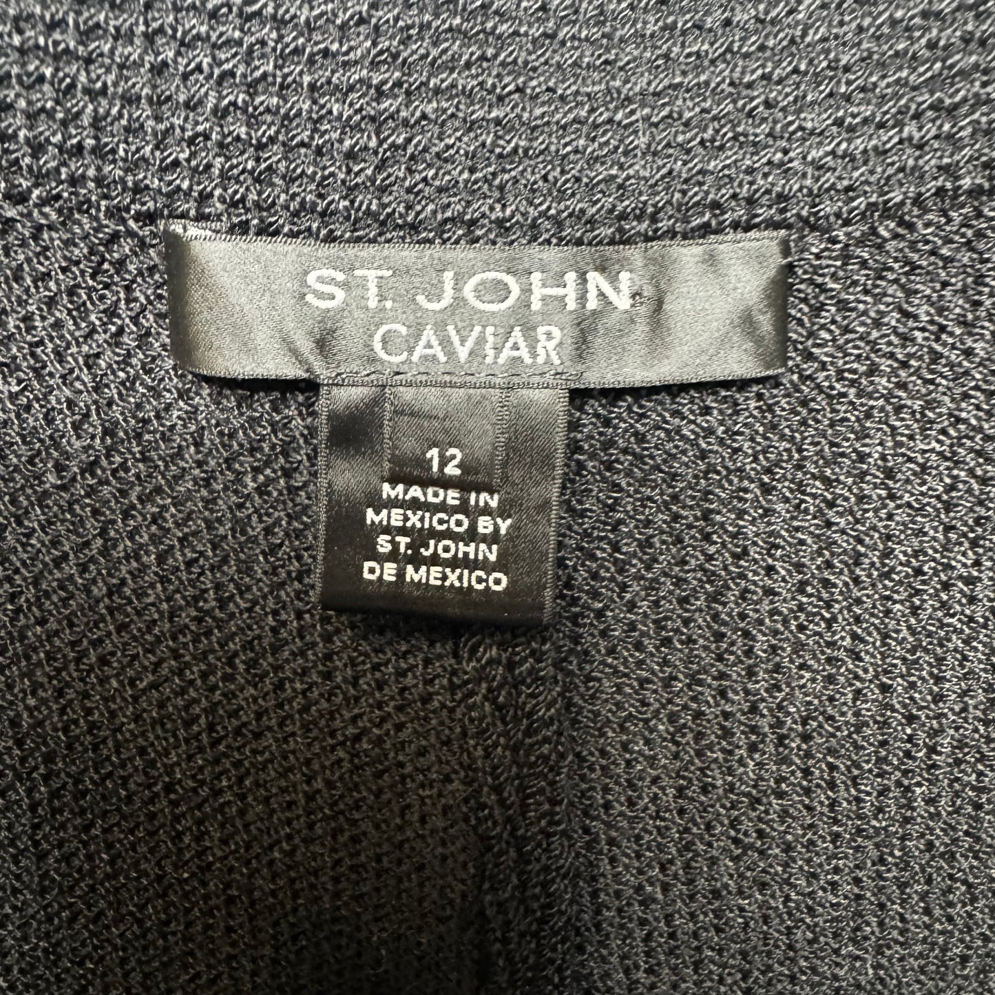 Pants Luxury Designer By St John Caviar Collection In Black, Size: 12