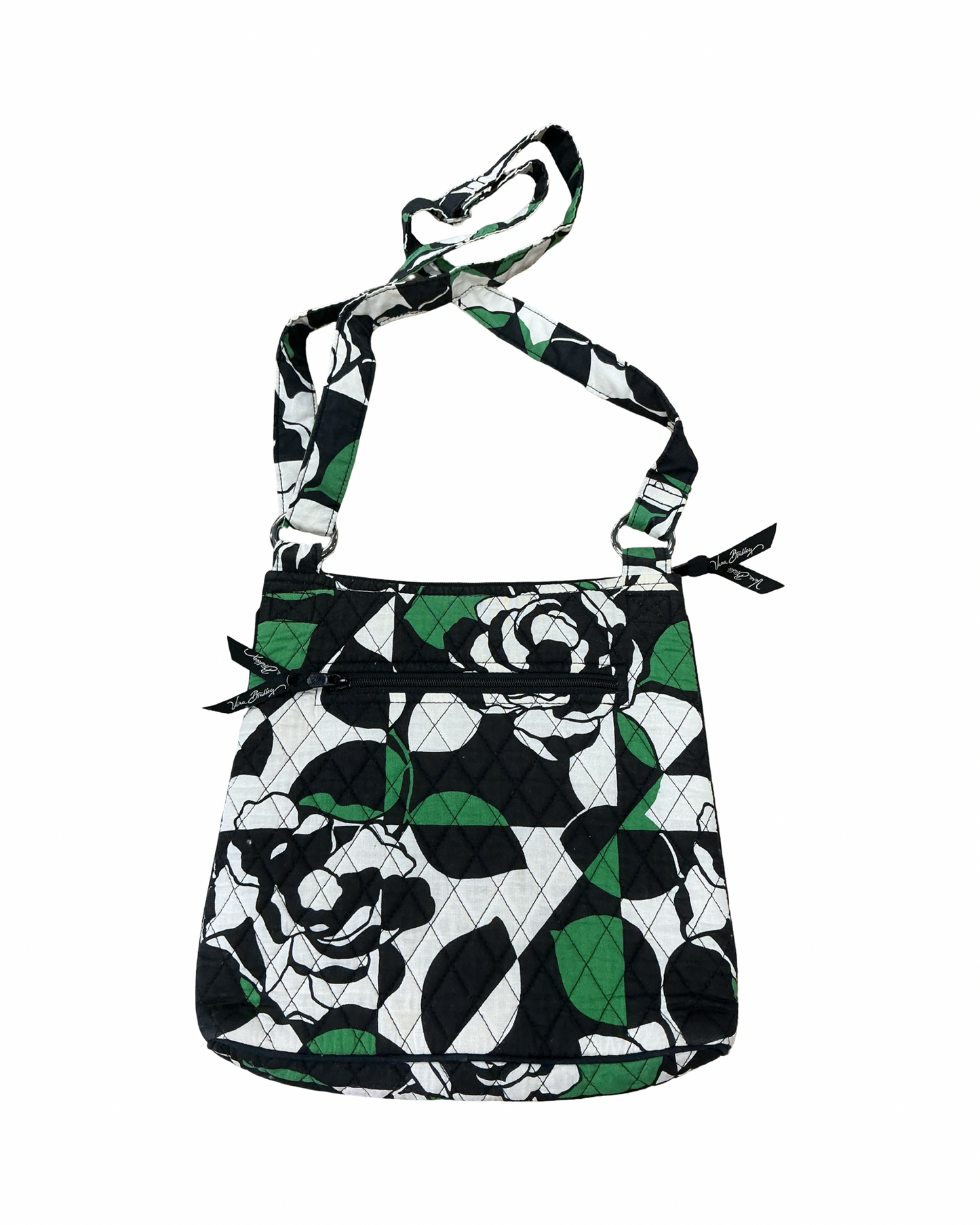 Crossbody By Vera Bradley In Black & Green, Size:Medium