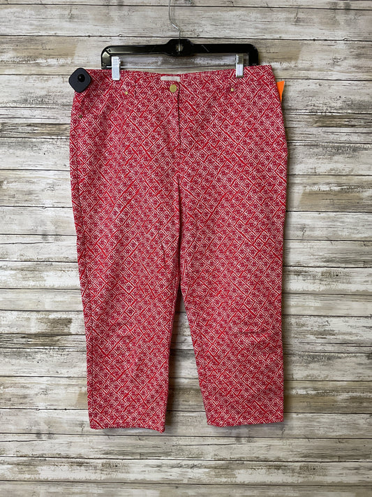 Capris By Chicos In Red & White, Size:10