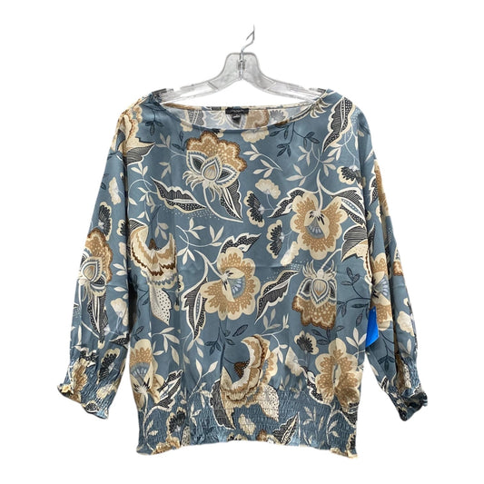 Top Ls By Ann Taylor In Blue & Tan, Size:M