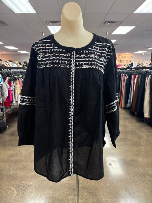 Top Ls By J. Jill In Black, Size:Xl