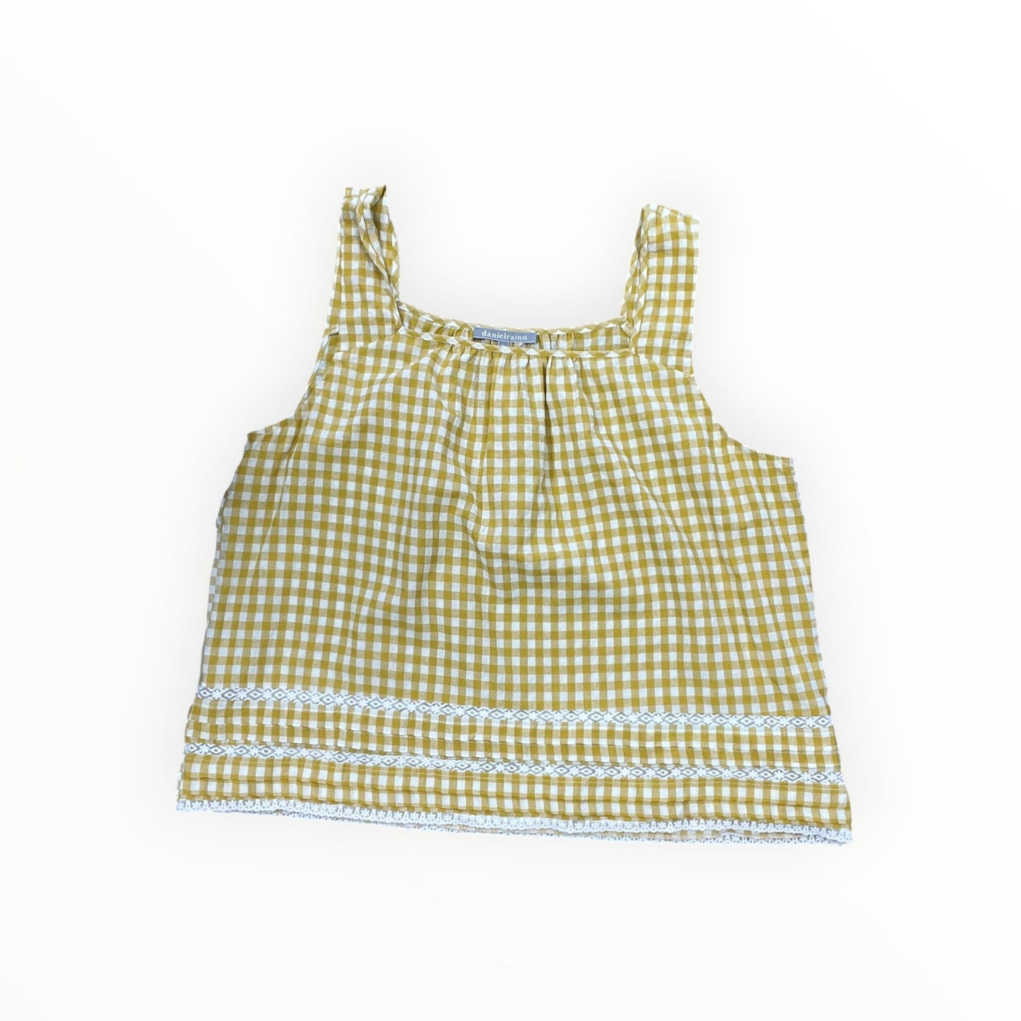Top Sleeveless By Daniel Rainn In Cream & Yellow, Size:1X