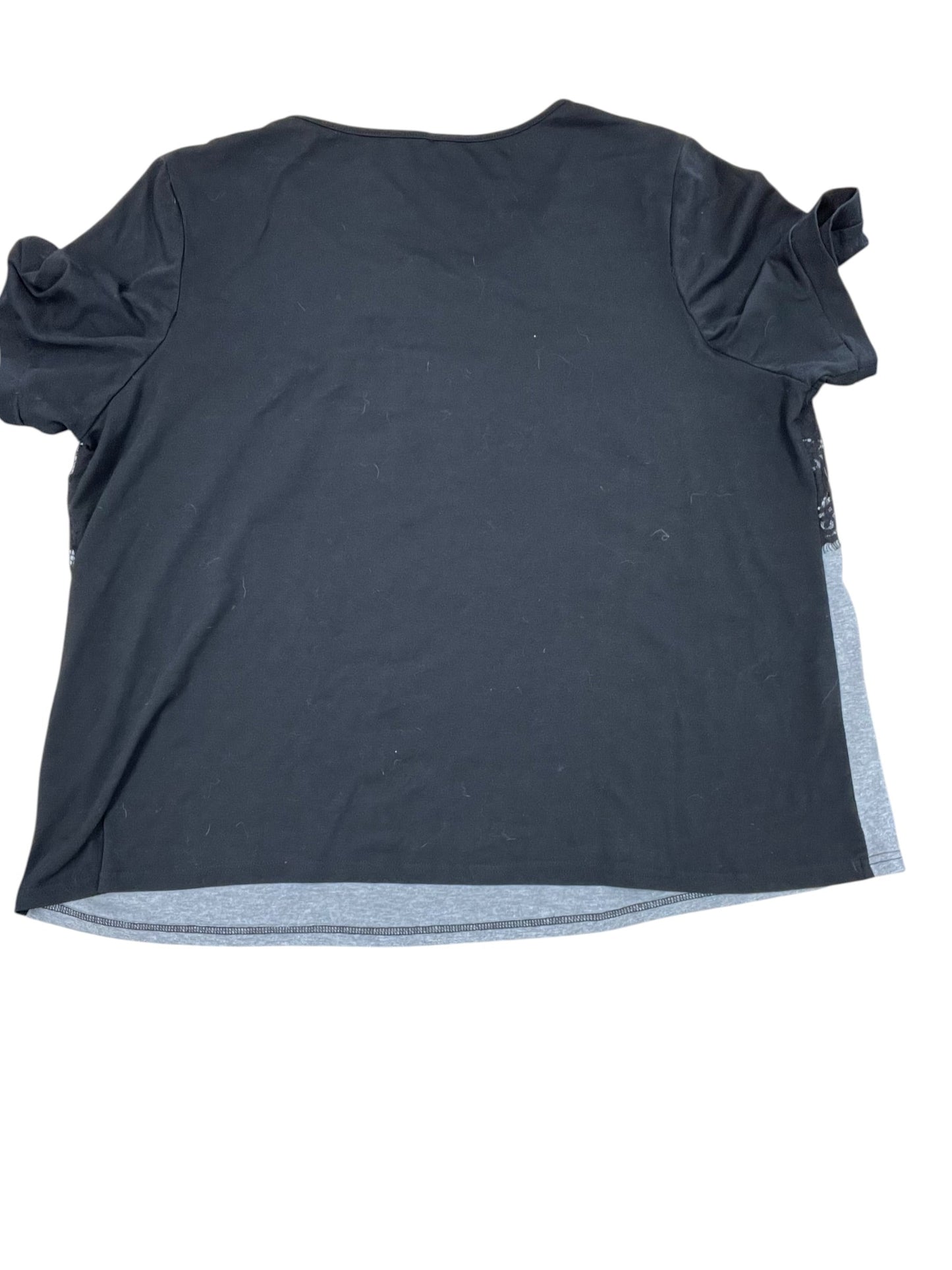 Top Ss By Emery Rose In Black & Grey, Size:4X