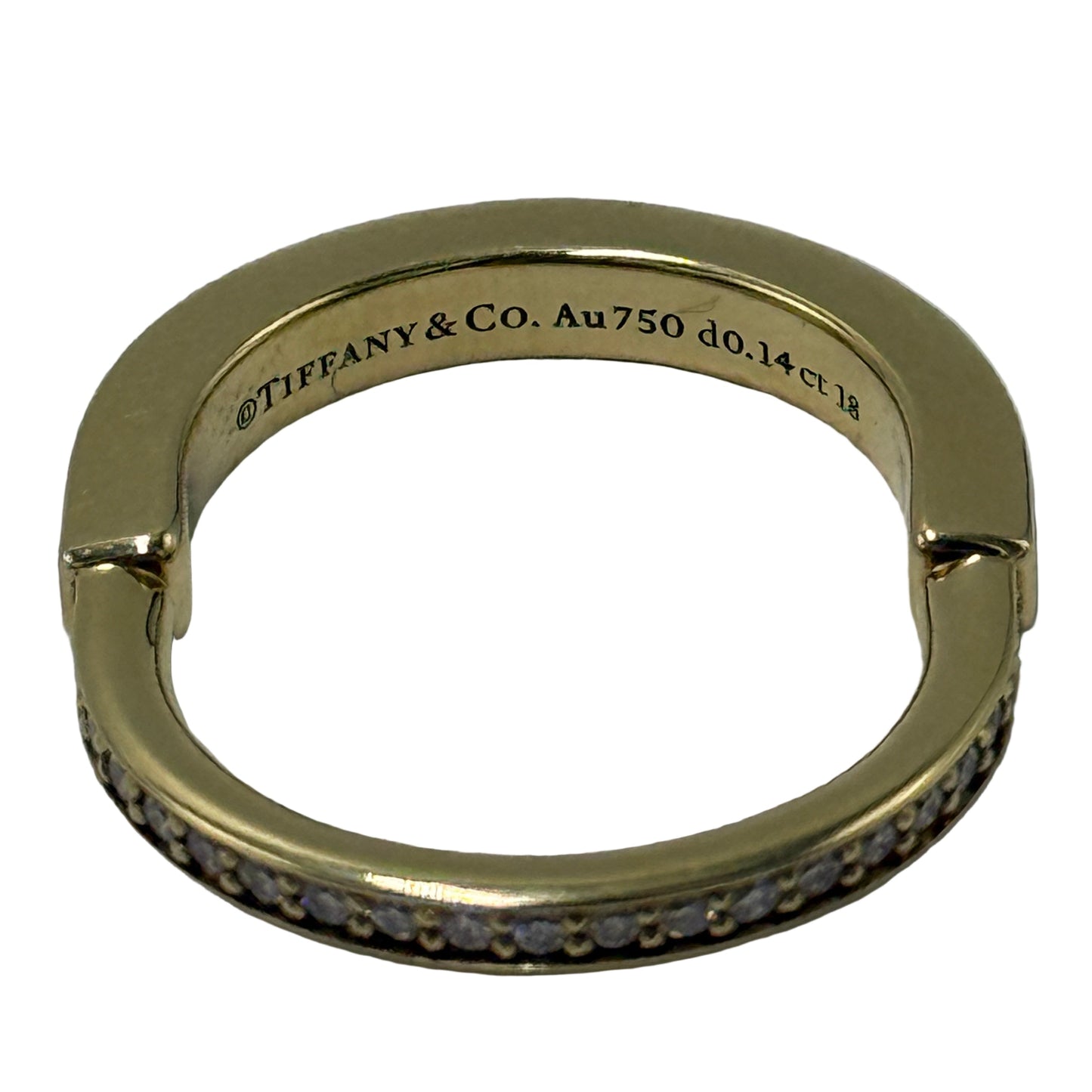 Tiffany & Company 18K & Diamond Lock Luxury Designer Ring, Size 4