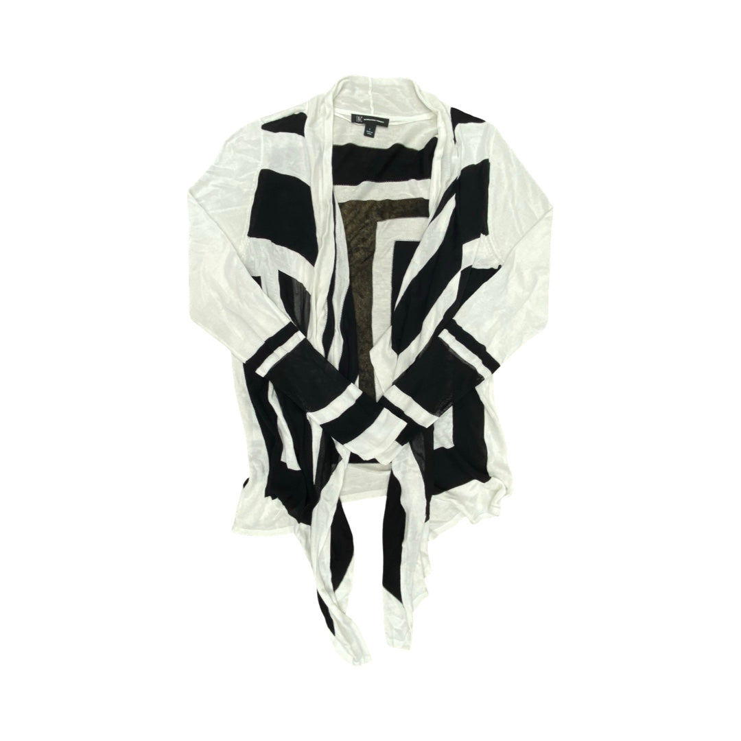 Sweater Cardigan By Inc In Black & White, Size:L