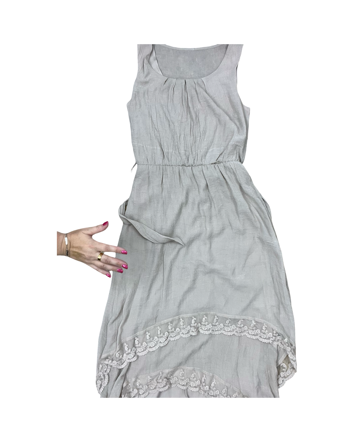 Dress Casual Midi By Agb In Beige, Size:S
