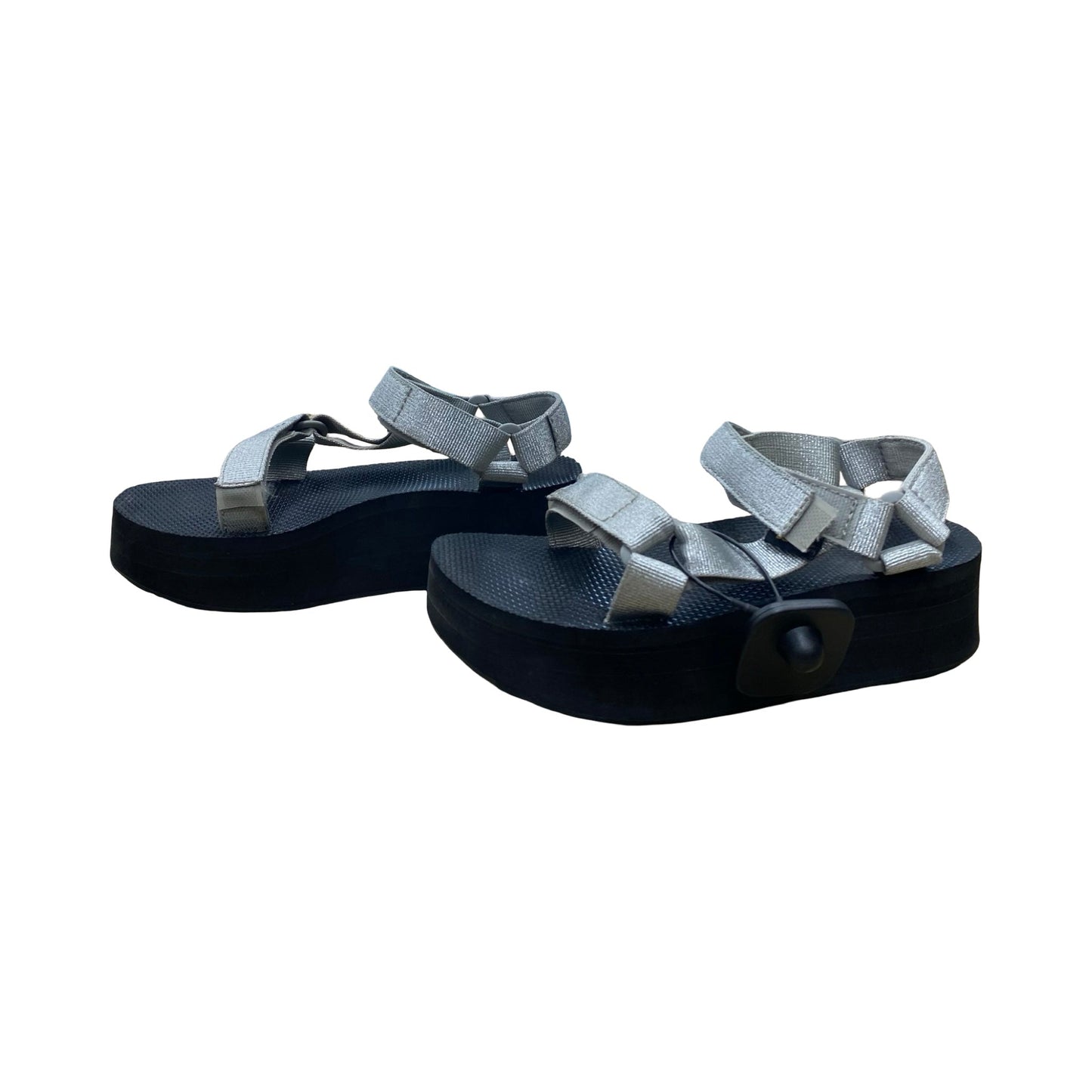 Sandals Heels Platform By Teva In Black & Grey, Size:5