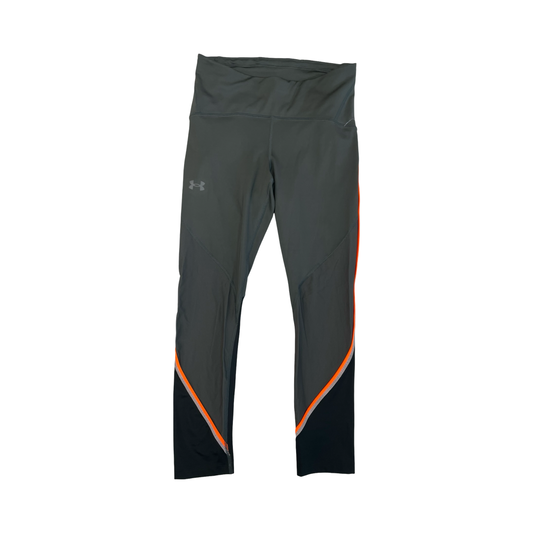 Athletic Leggings By Under Armour In Grey & Orange, Size:M